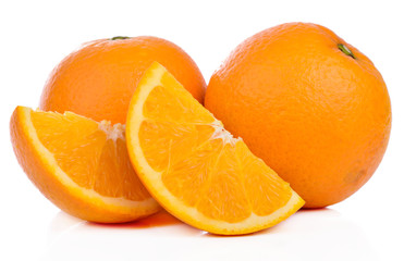 Wall Mural - Orange slice isolated on white background