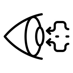 Aufkleber - human eye and arrows icon. outline human eye and arrows vector icon for web design isolated on white