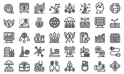 Poster - Crisis manager icons set. Outline set of crisis manager vector icons for web design isolated on white background