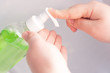 Using alcohol antiseptic gel,prevent infection,outbreak of Covid-19, washing hand with hand sanitizer to avoid contaminating with Coronavirus
