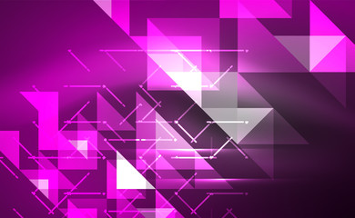 abstract background, mosaic triangle pattern with transparent effects on glowing neon shiny backdrop