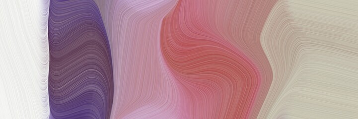Poster - abstract surreal designed horizontal header with rosy brown, antique white and old mauve colors. fluid curved lines with dynamic flowing waves and curves for poster or canvas