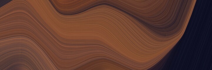 Poster - abstract dynamic designed horizontal header with old mauve, very dark blue and very dark violet colors. fluid curved lines with dynamic flowing waves and curves for poster or canvas
