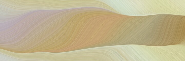 Poster - abstract flowing designed horizontal banner with tan, tea green and peru colors. fluid curved flowing waves and curves for poster or canvas