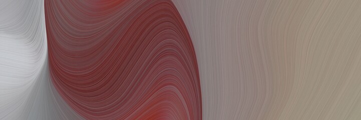 Poster - abstract decorative header with gray gray, old mauve and silver colors. fluid curved lines with dynamic flowing waves and curves for poster or canvas