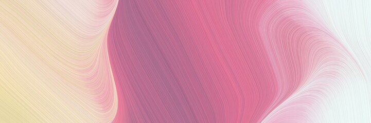 Aufkleber - abstract modern horizontal header with bisque, baby pink and pale violet red colors. fluid curved lines with dynamic flowing waves and curves for poster or canvas