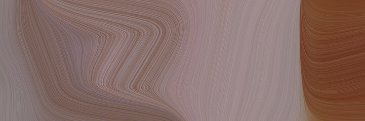 Poster - abstract moving horizontal banner with gray gray, saddle brown and pastel brown colors. fluid curved flowing waves and curves for poster or canvas