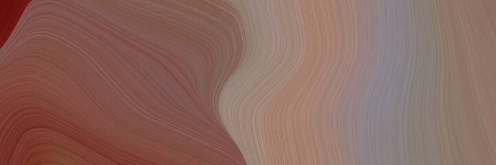 Aufkleber - abstract decorative designed horizontal banner with pastel brown, saddle brown and rosy brown colors. fluid curved lines with dynamic flowing waves and curves for poster or canvas