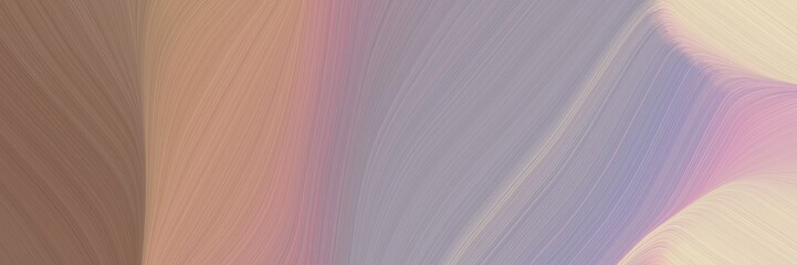 Aufkleber - abstract decorative horizontal banner with rosy brown, pastel brown and wheat colors. fluid curved lines with dynamic flowing waves and curves for poster or canvas