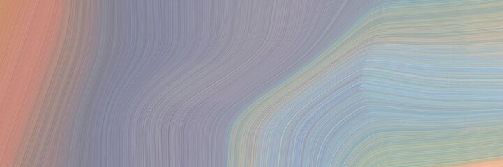 Aufkleber - abstract artistic horizontal banner with dark gray, light steel blue and rosy brown colors. fluid curved flowing waves and curves for poster or canvas