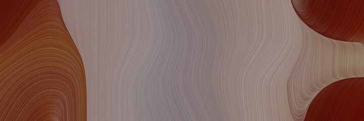 Aufkleber - abstract moving horizontal header with gray gray, chocolate and pastel brown colors. fluid curved lines with dynamic flowing waves and curves for poster or canvas