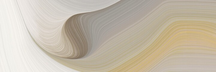 Poster - abstract dynamic header with dark gray, linen and pastel brown colors. fluid curved lines with dynamic flowing waves and curves for poster or canvas