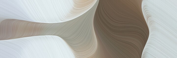 Poster - abstract colorful banner design with light gray, pastel brown and rosy brown colors. fluid curved flowing waves and curves for poster or canvas