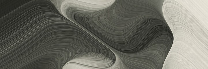 Poster - abstract dynamic horizontal header with dark slate gray, pastel gray and gray gray colors. fluid curved lines with dynamic flowing waves and curves for poster or canvas