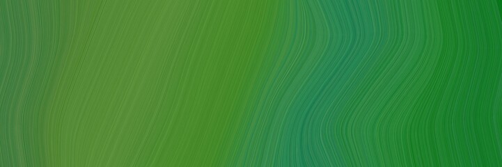 Aufkleber - abstract decorative banner design with sea green, dark olive green and forest green colors. fluid curved lines with dynamic flowing waves and curves for poster or canvas