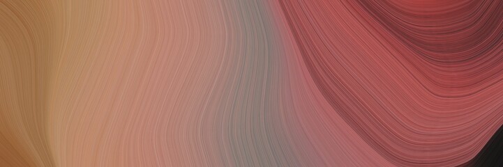 Poster - abstract colorful banner with pastel brown, indian red and old mauve colors. fluid curved flowing waves and curves for poster or canvas