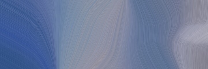 Poster - abstract surreal designed horizontal header with light slate gray, dark slate blue and dark gray colors. fluid curved flowing waves and curves for poster or canvas