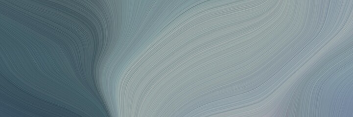 Poster - abstract moving designed horizontal banner with light slate gray, dark gray and dark slate gray colors. fluid curved flowing waves and curves for poster or canvas