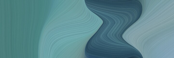 Aufkleber - abstract dynamic designed horizontal header with blue chill, dark slate gray and dark gray colors. fluid curved lines with dynamic flowing waves and curves for poster or canvas