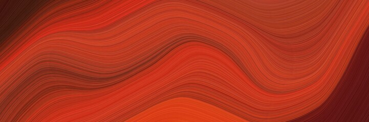 Poster - abstract modern designed horizontal header with firebrick, dark red and chocolate colors. fluid curved flowing waves and curves for poster or canvas