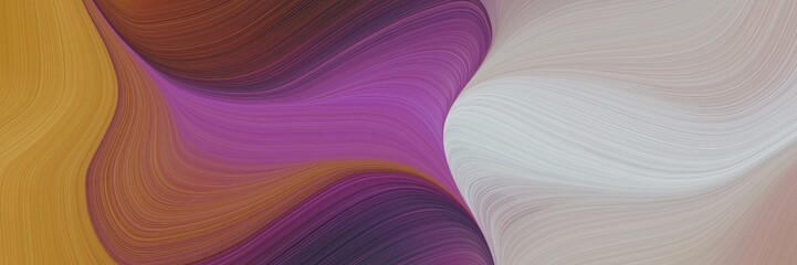Poster - abstract flowing header design with ash gray, sienna and old mauve colors. fluid curved flowing waves and curves for poster or canvas