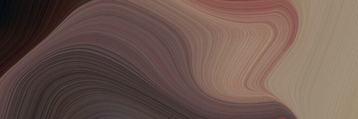 Poster - abstract modern designed horizontal header with pastel brown, old mauve and very dark pink colors. fluid curved lines with dynamic flowing waves and curves for poster or canvas