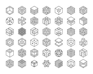 set cubes vector icon. cube logo template