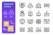 © Nataliya Kalabina - Set internet crime simple lines icons of hacker equipment.