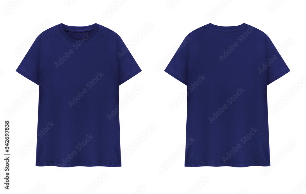 Download Navy Blue T Shirt Front And Back On White Background Wall Mural Wallpaper Murals Sirada
