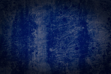  Blue and black concrete background with scratch and dirt