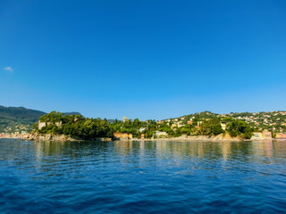 Wall Mural - The sea view of town Rapallo in Liguria, Italy.