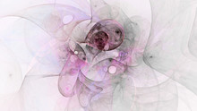 Abstract Chaotic Pink And Grey Glass Shapes. Colorful Fractal Background. Digital Art. 3d Rendering.