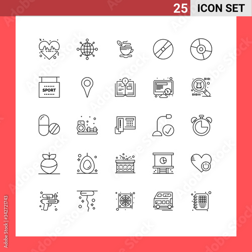 Fotografía 25 Line concept for Websites Mobile and Apps disc, pokemon, cup, pokeball, film