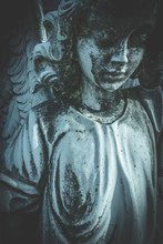 Vintage Image Of A Sad Angel