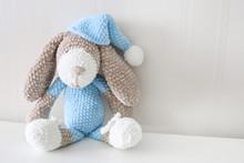 Doggy Toy Knitted. A Soft Toy Made With Your Own Hands. Children's Toys, Mockup