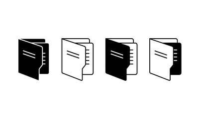 Poster - Folder document icon set in black simple design on an isolated white background. EPS 10 vector