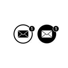 Poster - New message, notification icon or email, amail, chat, letter in simple design on an isolated background. EPS 10 vector.