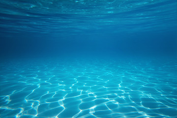 Wall Mural - underwater empty swimming pool background with copy space