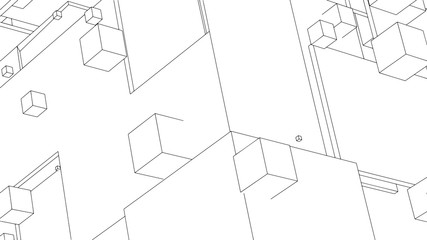 Poster - Abstract geometric background, modern pattern design with cubes, vector illustration