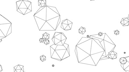 Poster - Abstract background design, triangulated spheres, modern pattern, vector illustration