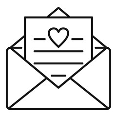 Poster - Envelope birth certificate icon. Outline envelope birth certificate vector icon for web design isolated on white background