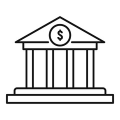 Poster - bank building icon. outline bank building vector icon for web design isolated on white background