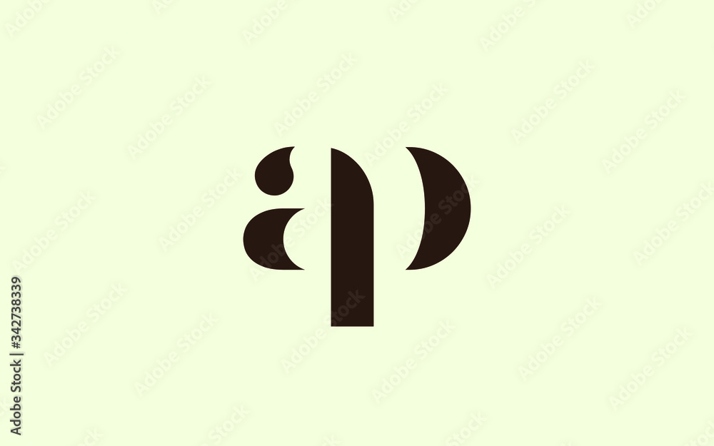 ap or pa and a, p Lowercase Letter Initial Logo Design, Vector Template ...