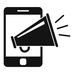 Poster - Smartphone campaign megaphone icon. Simple illustration of smartphone campaign megaphone vector icon for web design isolated on white background