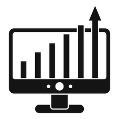 Poster - advertising monitor chart icon. simple illustration of advertising monitor chart vector icon for web