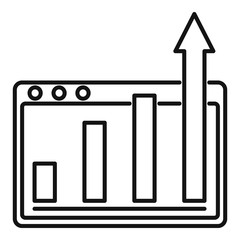 Poster - Advertising web chart icon. Outline advertising web chart vector icon for web design isolated on white background