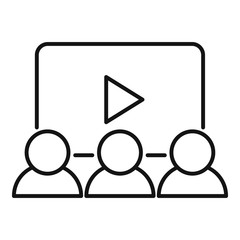 Poster - Online video campaign icon. Outline online video campaign vector icon for web design isolated on white background