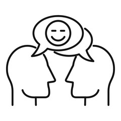 Poster - Friendship communication icon. Outline friendship communication vector icon for web design isolated on white background