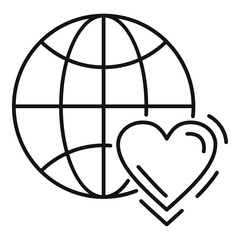 Poster - global friendship icon. outline global friendship vector icon for web design isolated on white backg