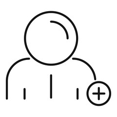 Poster - add online friend icon. outline add online friend vector icon for web design isolated on white backg